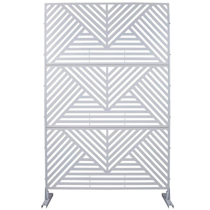Sudzendf Outdoor and Indoor Freestanding Decorative Privacy Screen Metal Privacy Screen, Fence Panels in White