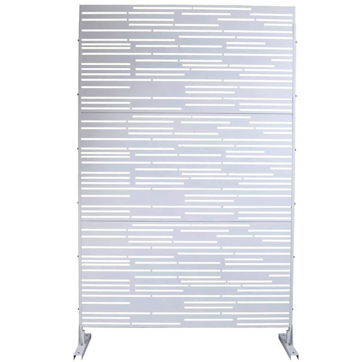 Sudzendf Outdoor and Indoor Freestanding Decorative Privacy Screen Metal Privacy Screen, Fence Panels in White