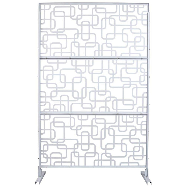 Sudzendf Outdoor and Indoor Freestanding Decorative Privacy Screen Metal Privacy Screen, Fence Panels in White