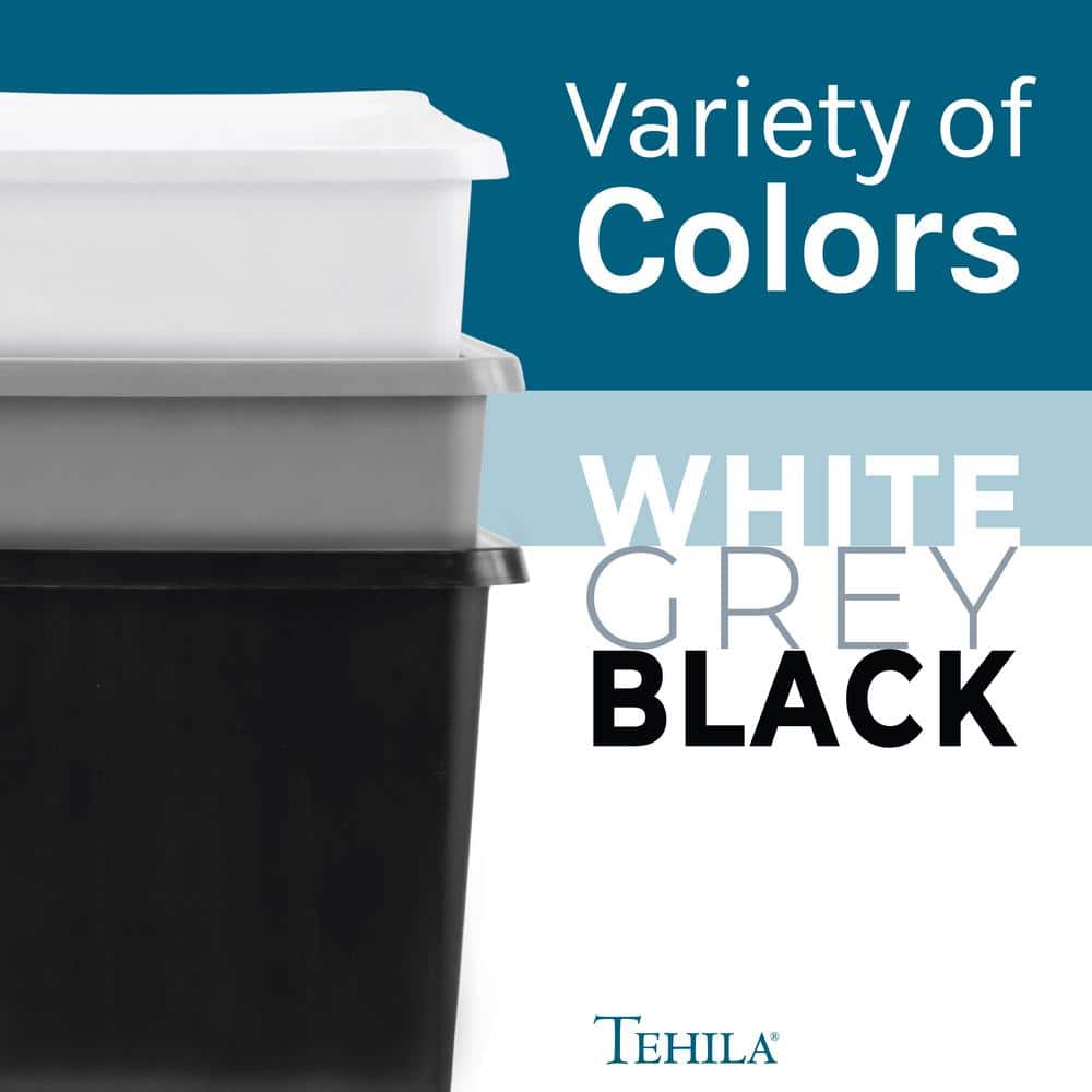 TEHILA Space Saver Freestanding Utility Sink - White Thermoplastic with Black Metal Legs