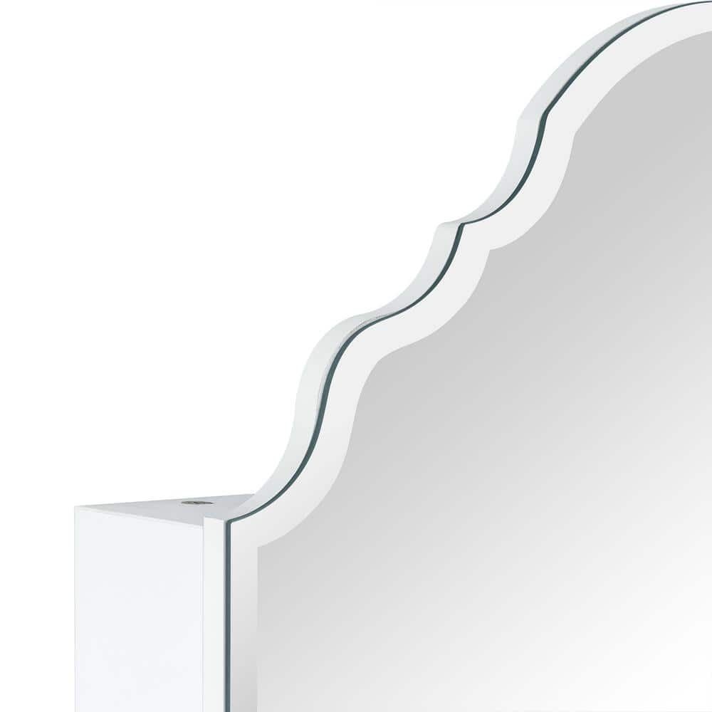 TEHOME Tomace 20 in. W x 30 in. H Novelty/Specialty Irregular Arched Metal Beveled Frameless Medicine Cabinet with Mirror