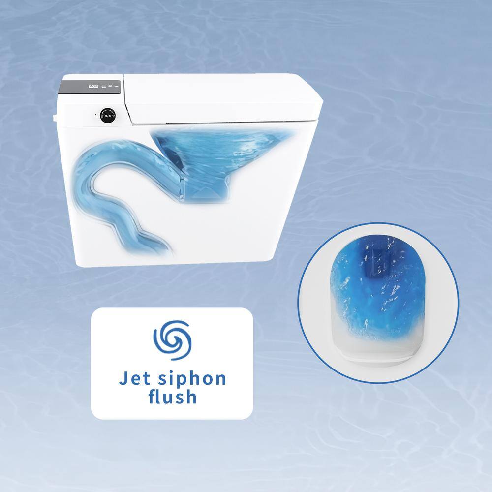 UPIKER 1-Piece Square Bidet Toilet with Heated Seat and Auto Flush, White