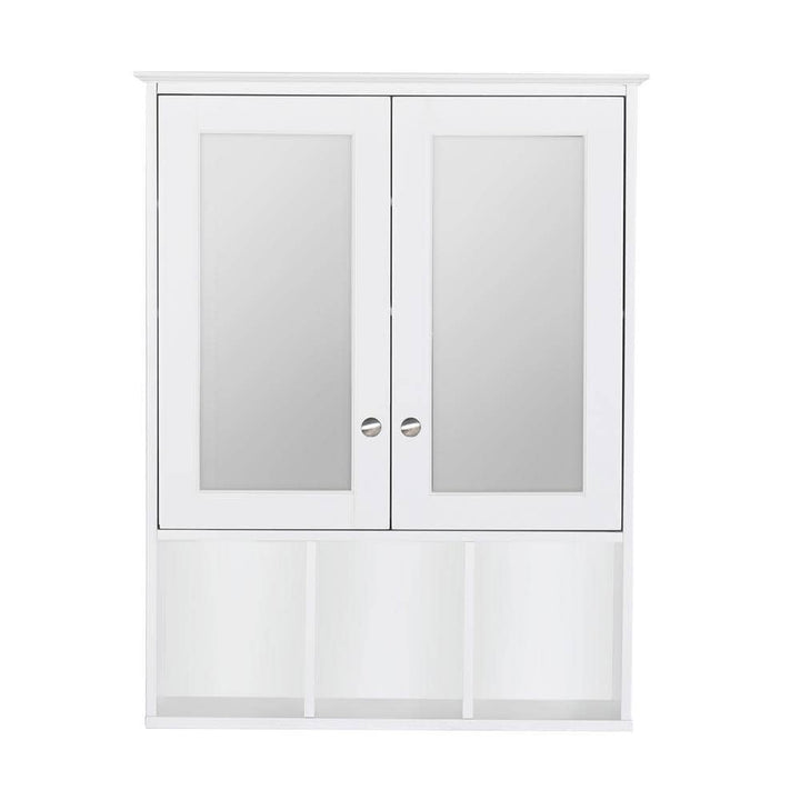 VEIKOUS 23.6 in. W x 30.4 in. H Rectangular Surface-Mount Bathroom Medicine Cabinet with Mirrors and Shelves in White