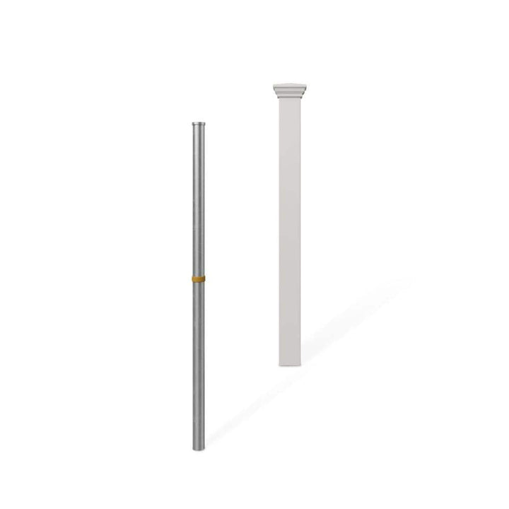 WamBam Fence No-Dig Vinyl All American Finishing Fence Post with Anchor and Cap - Model ZP19046