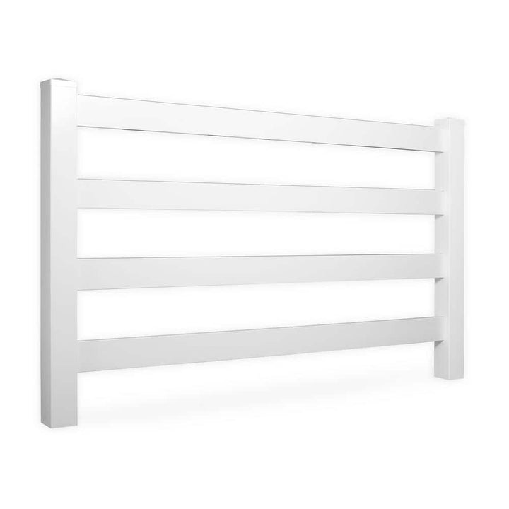 Weatherables 4 ft. W x 5 ft. H 4-Rail White Vinyl Fence Gate EZ Pack