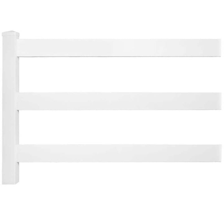 Weatherables 3-Rail White Vinyl Ranch Rail Fence Project Pack - 48 in. x 640 ft.