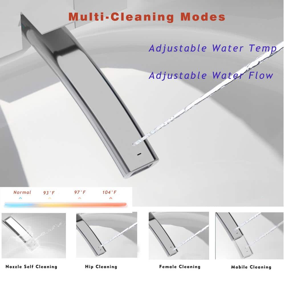 WELLFOR Elongated Smart Bidet Toilet with Auto Features and Heated Seat