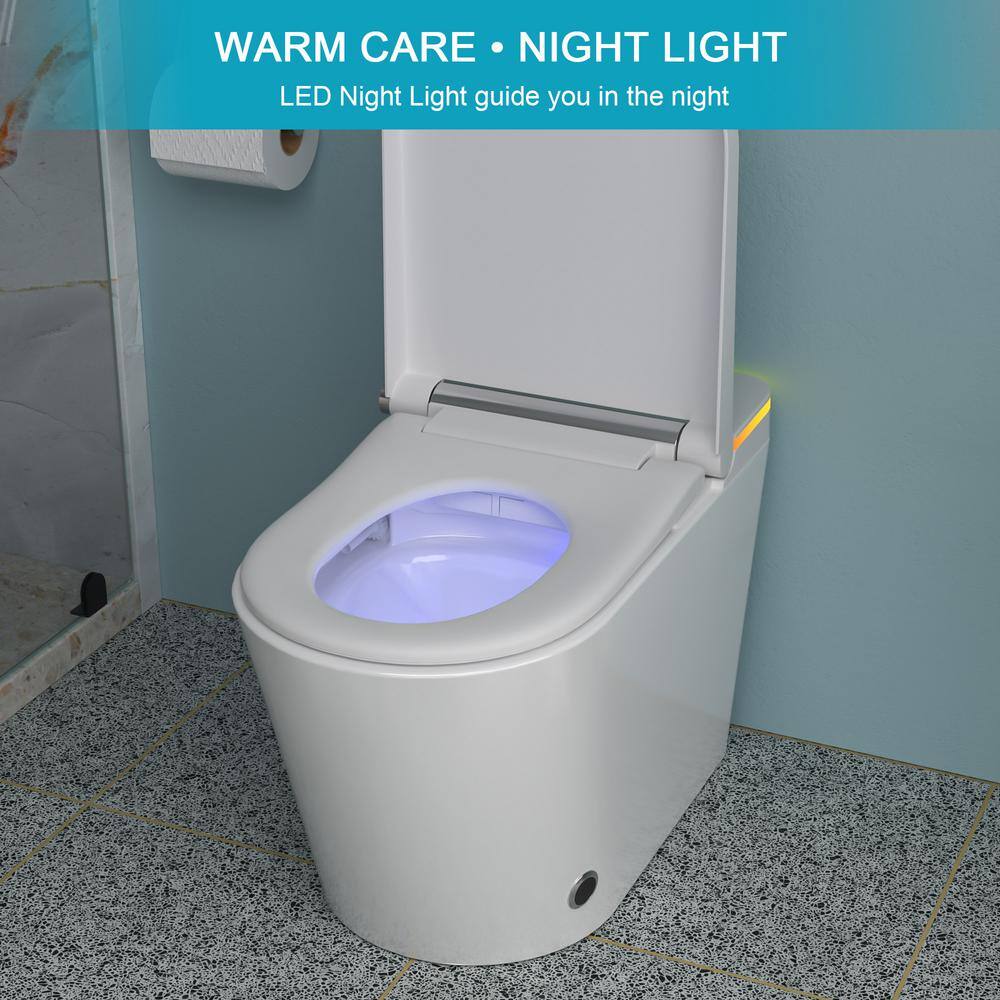 WELLFOR MT4 Elongated Heated Seat Bidet Toilet with Foot Sensor Flush and LED Night Light