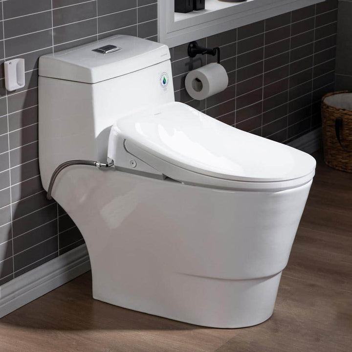 WOODBRIDGE Electric Plug-In Elongated Bidet Toilet Seat with Auto-Features