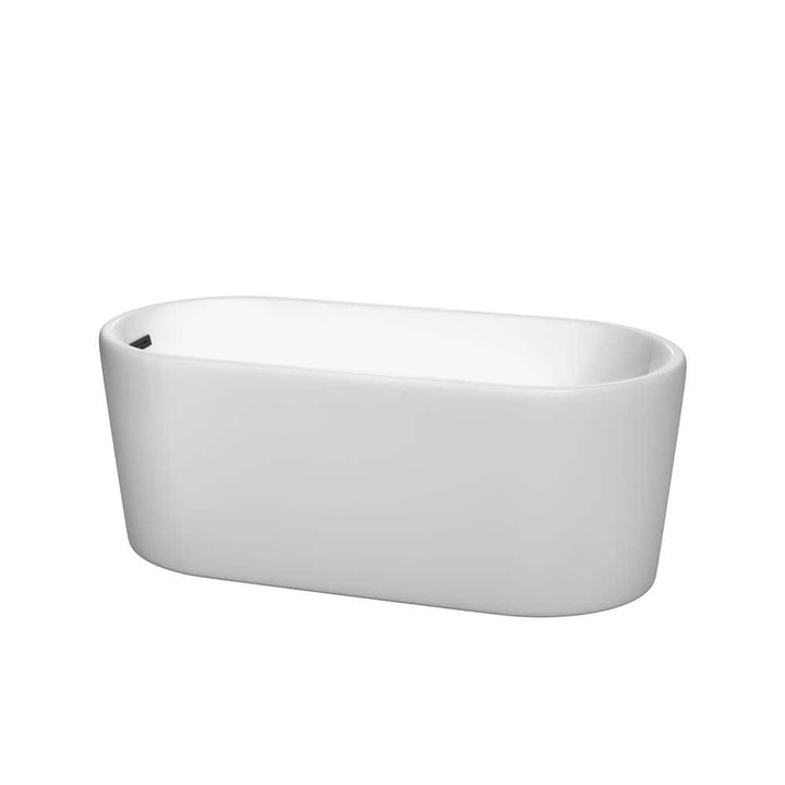 Wyndham Collection Ursula 59 in. Acrylic Freestanding Bathtub with Matte Black Trim