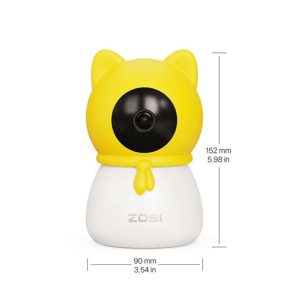 ZOSI C516 2.5K 4MP Indoor Smart Plug-in Home Security Camera with 360 Pan/Tilt, Virtual Fence, 2-Way Talk, Dual Band Wifi