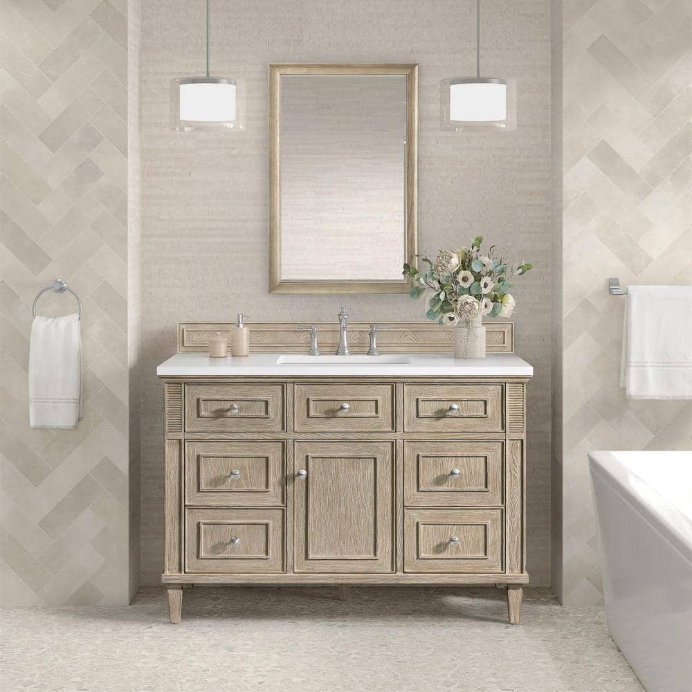 James Martin Vanities Glenbrooke 26" x 40" White Washed Oak Vanity Mirror