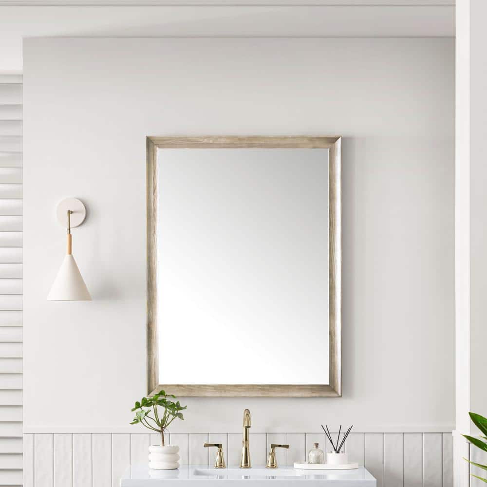James Martin Vanities Glenbrooke 30" x 40" Whitewashed Oak Vanity Mirror