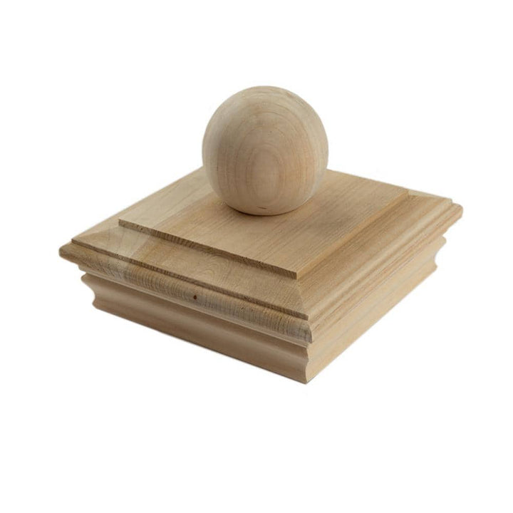 Deckorators 6 in. x 6 in. Newport Ball Top Cedar Wood Post Cap