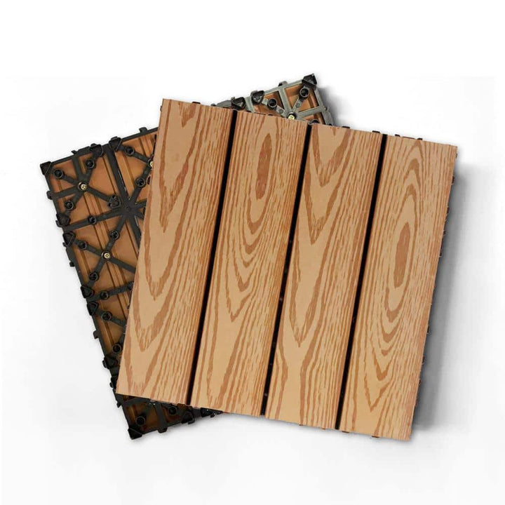 Tidoin Outdoor 1 ft. x 1 ft. Composite Deck Tile in Wood(20 Per Box)