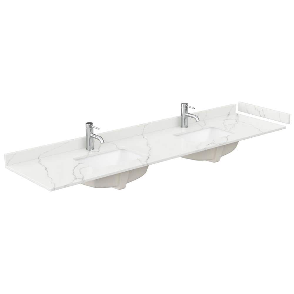 Wyndham Collection Beckett TK 84" Double Sink Bath Vanity in Dark Blue with Giotto Quartz Top