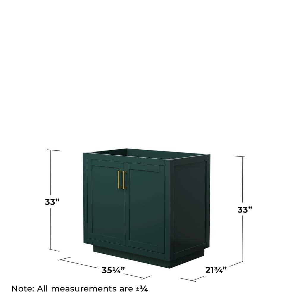 Wyndham Collection Miranda 35.25" Green Bathroom Vanity Cabinet without Top