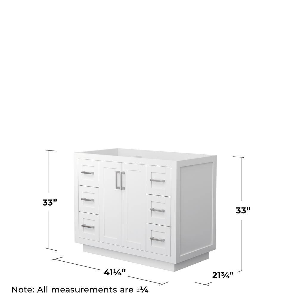 Wyndham Collection Miranda 41.25 in. White Bathroom Vanity Cabinet Only