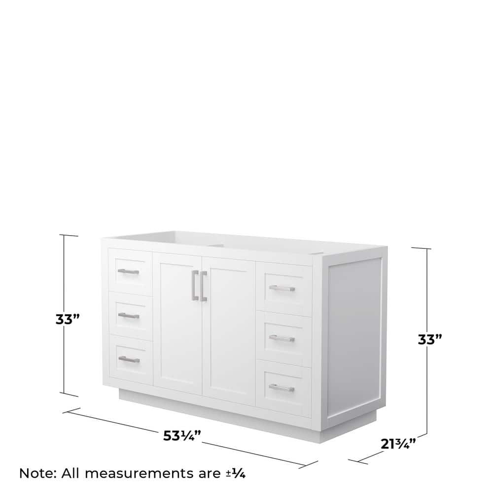 Wyndham Collection Miranda 53.25 in. Bathroom Vanity Cabinet in White