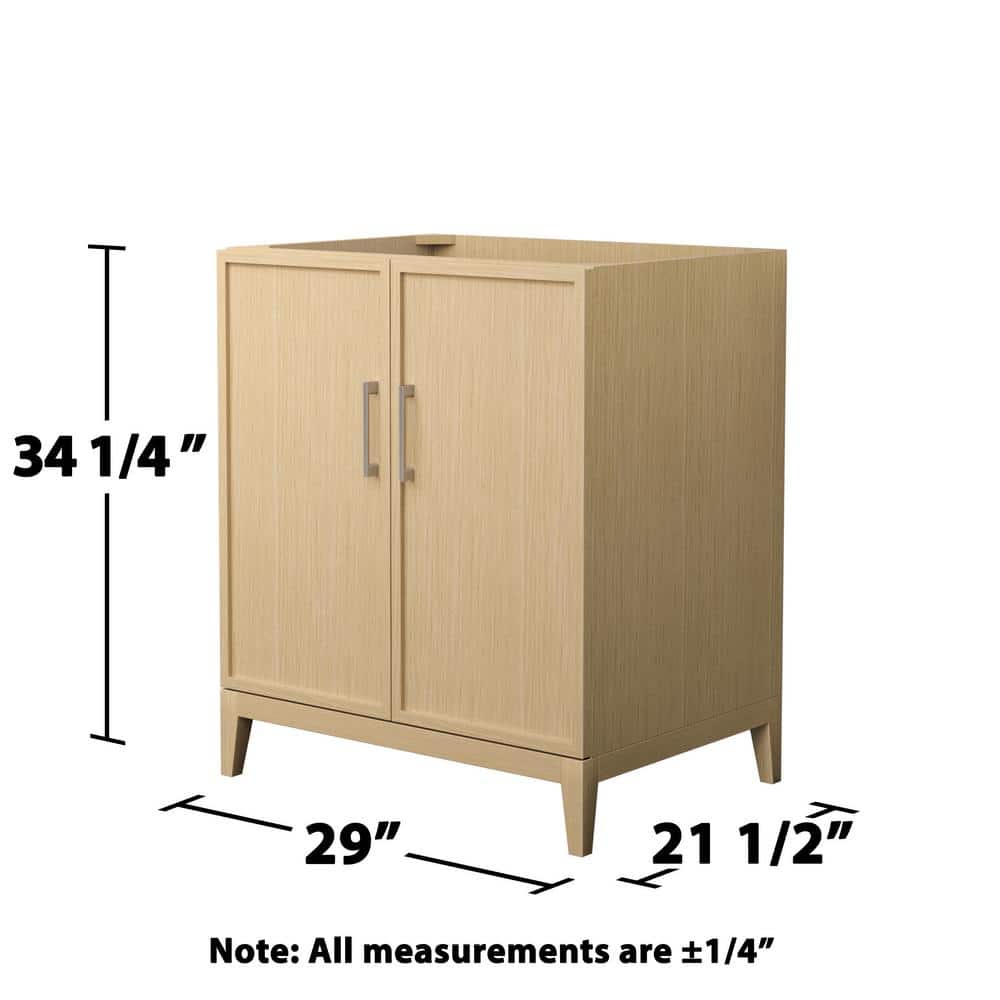 Wyndham Collection Elan 29" Single Bath Vanity Cabinet in White Oak with Brushed Nickel Trim