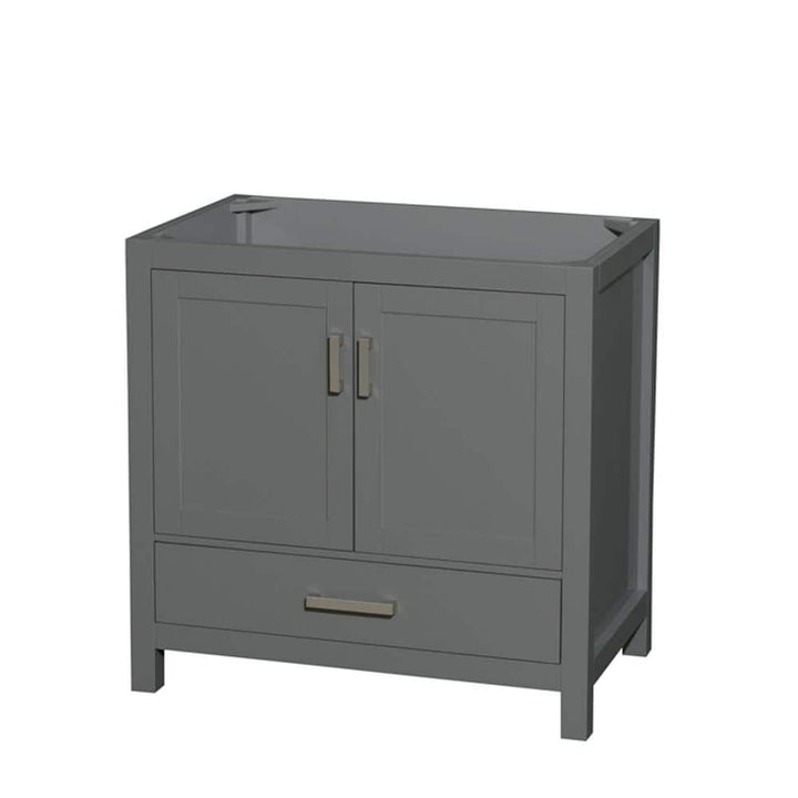 Wyndham Collection Sheffield 35 in. Bathroom Vanity Cabinet, Dark Gray, Freestanding