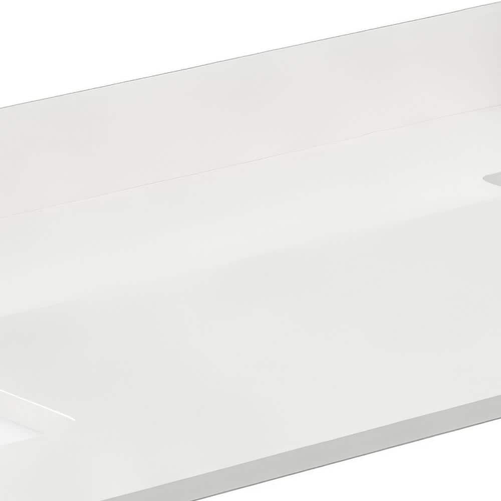 Wyndham Collection 72 in. Quartz Double Sink Bathroom Vanity Top with White Rectangular Sinks