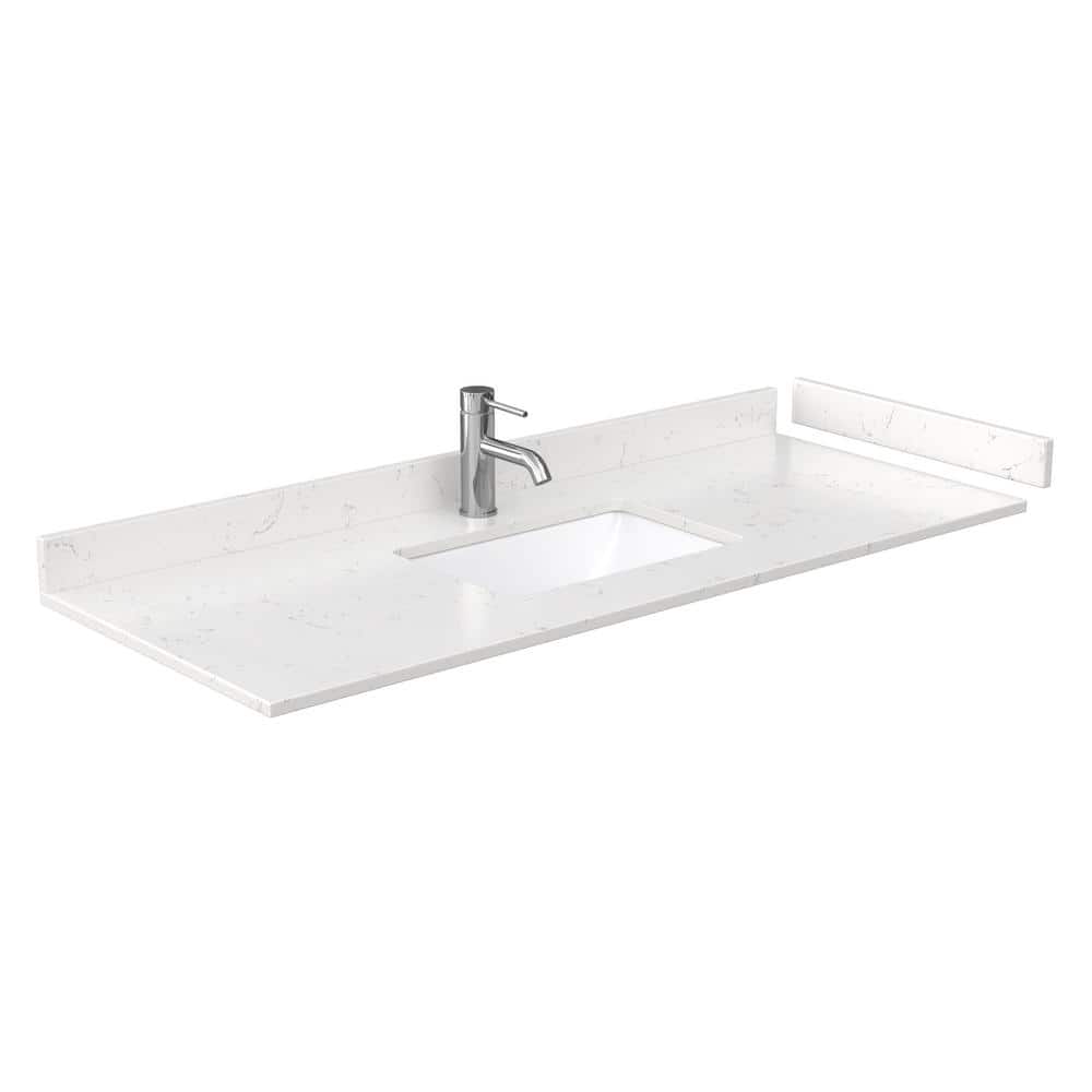 Wyndham Collection 54 in. Cultured Marble Vanity Top with White Basin