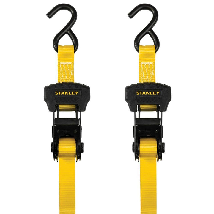 Stanley 1.25 in. x 16 ft. Ratchet Straps, 3000 lb Break Strength (2-Pack)