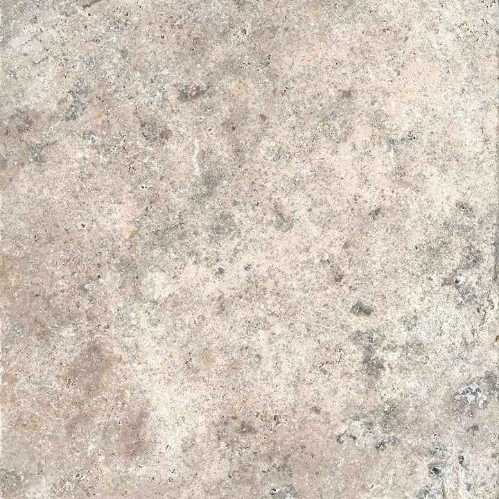 Emser Ancient Tumbled Silver Travertine Border Mosaic Tile, Natural Stone, 12-in x 12-in Sheet (Offset 2-in x 4-in)
