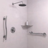 Keeney Wave 16-in Matte Black Wall Mount (ADA Compliant) Grab Bar - Super Arbor