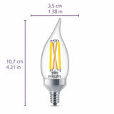 Philips 75-Watt Equivalent BA11 Dimmable Edison Glass LED Candle Light Bulb, Bent Tip, Candelabra Base, Daylight 5000K (3-Pack)