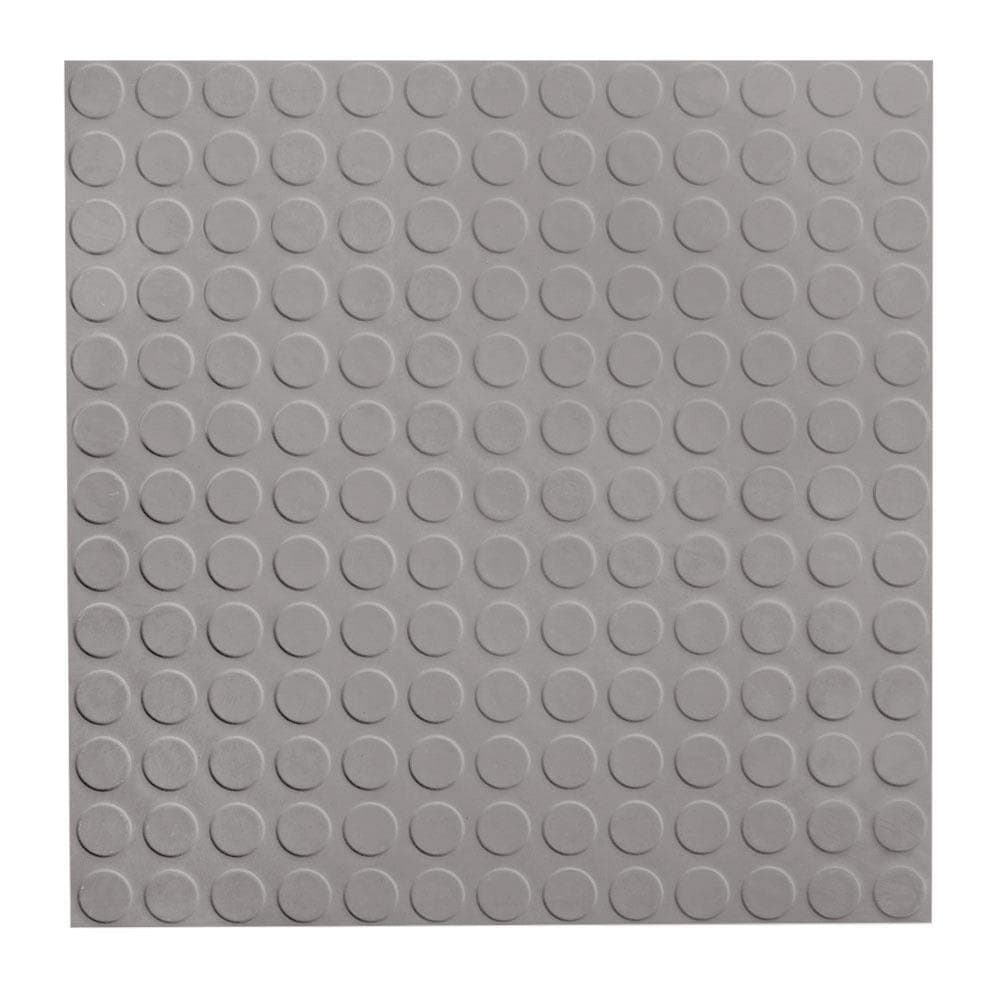 Flexco RLT Rubber Floor Tile, Gray, 18-in x 18-in, Glue-Down, 2.25-sq ft
