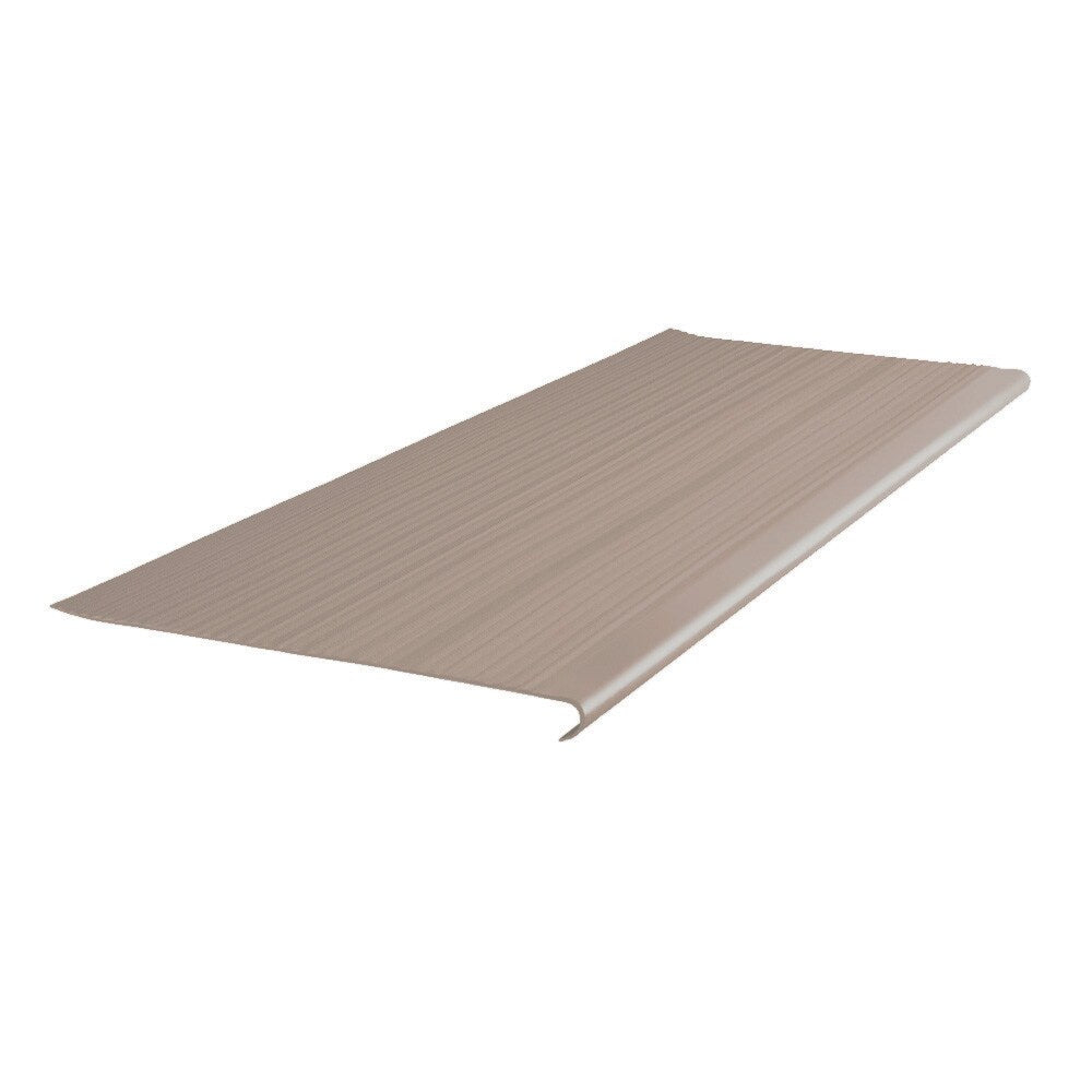 Flexco VTR Series Vinyl Stair Tread, 42 in, Dark Beige, Eased Edge