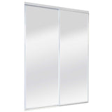 ReliaBilt 9500 Series Walden 48-in x 80-in White Mirror/Panel Mirrored Glass Prefinished Steel Sliding Door (Hardware Included)