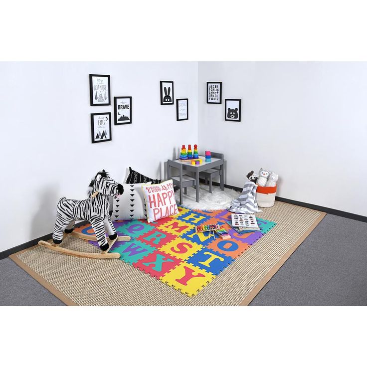 TrafficMASTER Multi-Color 12 in. x 12 in. x 0.43 in. ABC Playroom Floor (26-Pack)