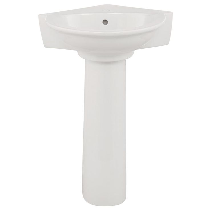 Pegasus Evolution Corner Pedestal Combo Bathroom Sink in White