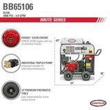 Simpson Big Brute 4000 PSI at 4.0 GPM Hot Water HONDA GX390 Gas Pressure Washer with COMET Triplex Plunger Pump Professional