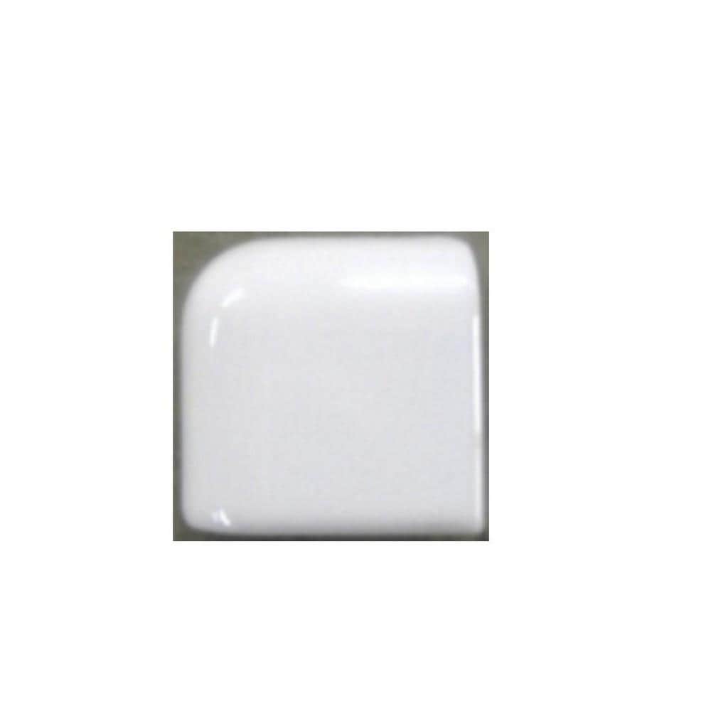 American Olean Starting Line Biscuit Gloss Ceramic Bullnose Tile, 2-in x 2-in
