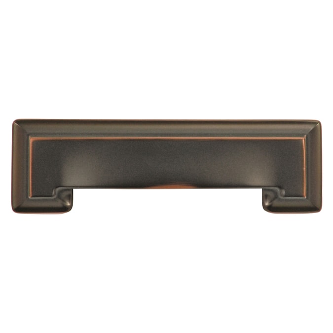 Hickory Hardware Studio 3-in or 3-3/4-in (96mm) Center to Center Oil-Rubbed Bronze Highlighted Rectangular Cup Drawer Pull