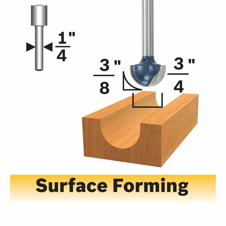 Bosch 3/4-in Carbide-Tipped Core Box Router Bit, 1/4-in Shank