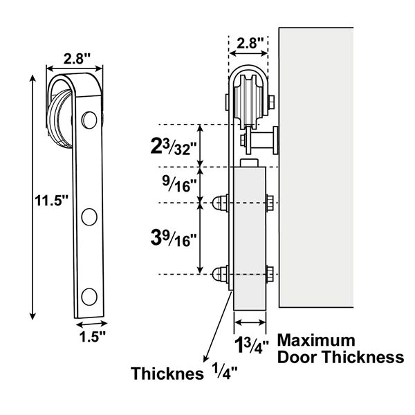 8Ft Sliding Barn Door Hardware Kit Set Antique Style Single Closet Wood Track System Black