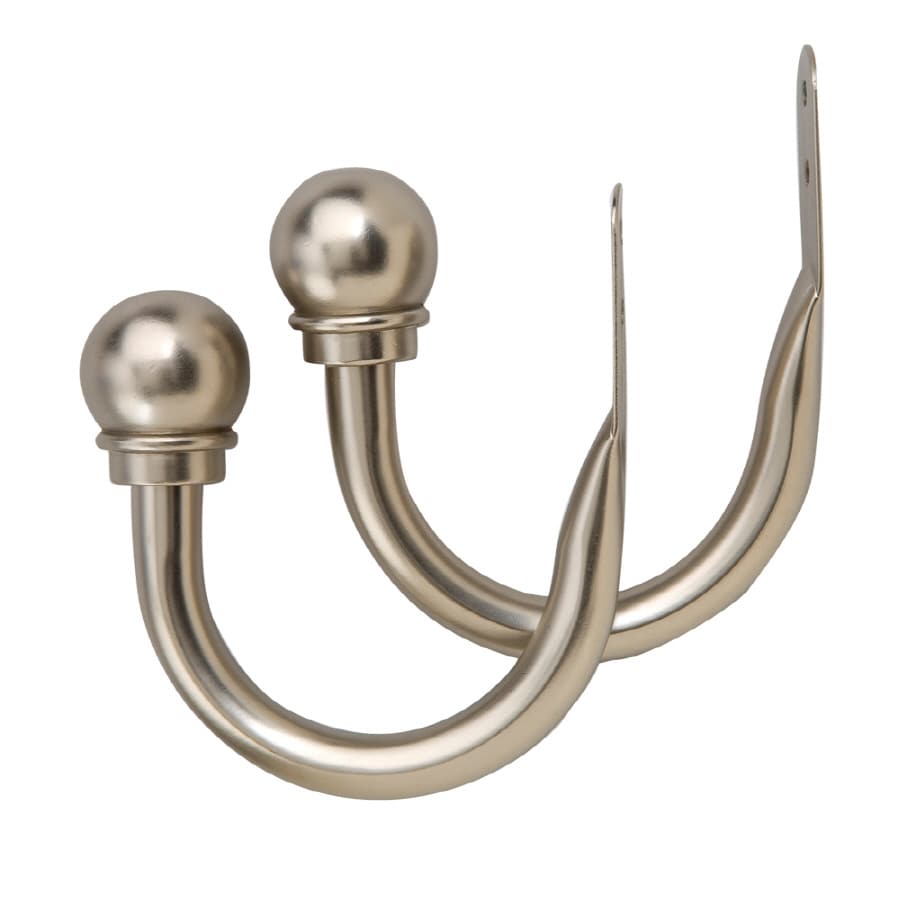 Project Source 2-Pack Satin Nickel Curtain Holdbacks with Ball Finial