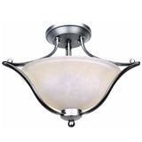 Portfolio 17.32-in Brushed Nickel Traditional Semi-Flush Mount Light