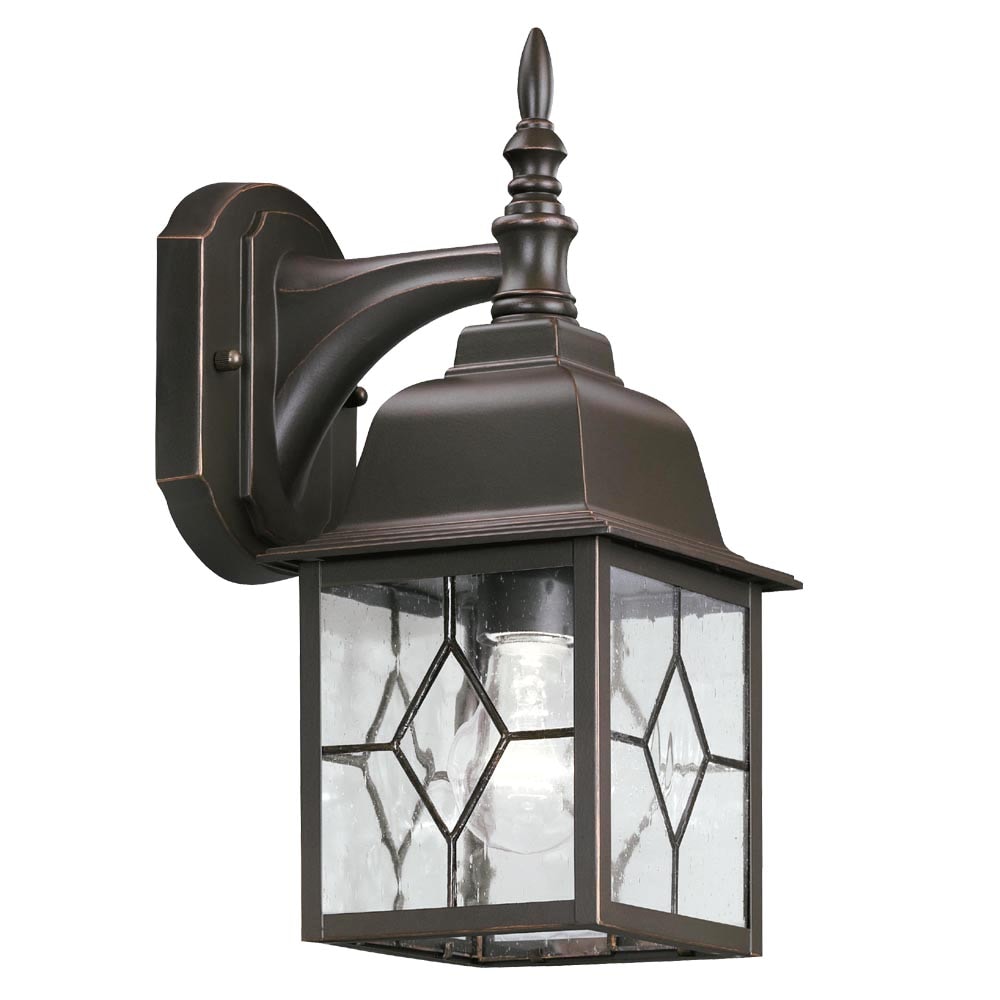 Portfolio Litshire 13.5-in H Oil-Rubbed Bronze Outdoor Wall Lantern, Medium Base (E26)