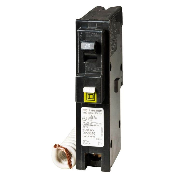 Square D Homeline 20-Amp 1-Pole Combination Arc Fault Circuit Breaker