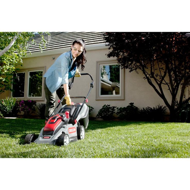 Oregon 16 in. 40-Volt Brushless Lithium-Ion Cordless Battery Walk Behind Push Lawn Mower with 6.0 Ah Battery and Rapid Charger