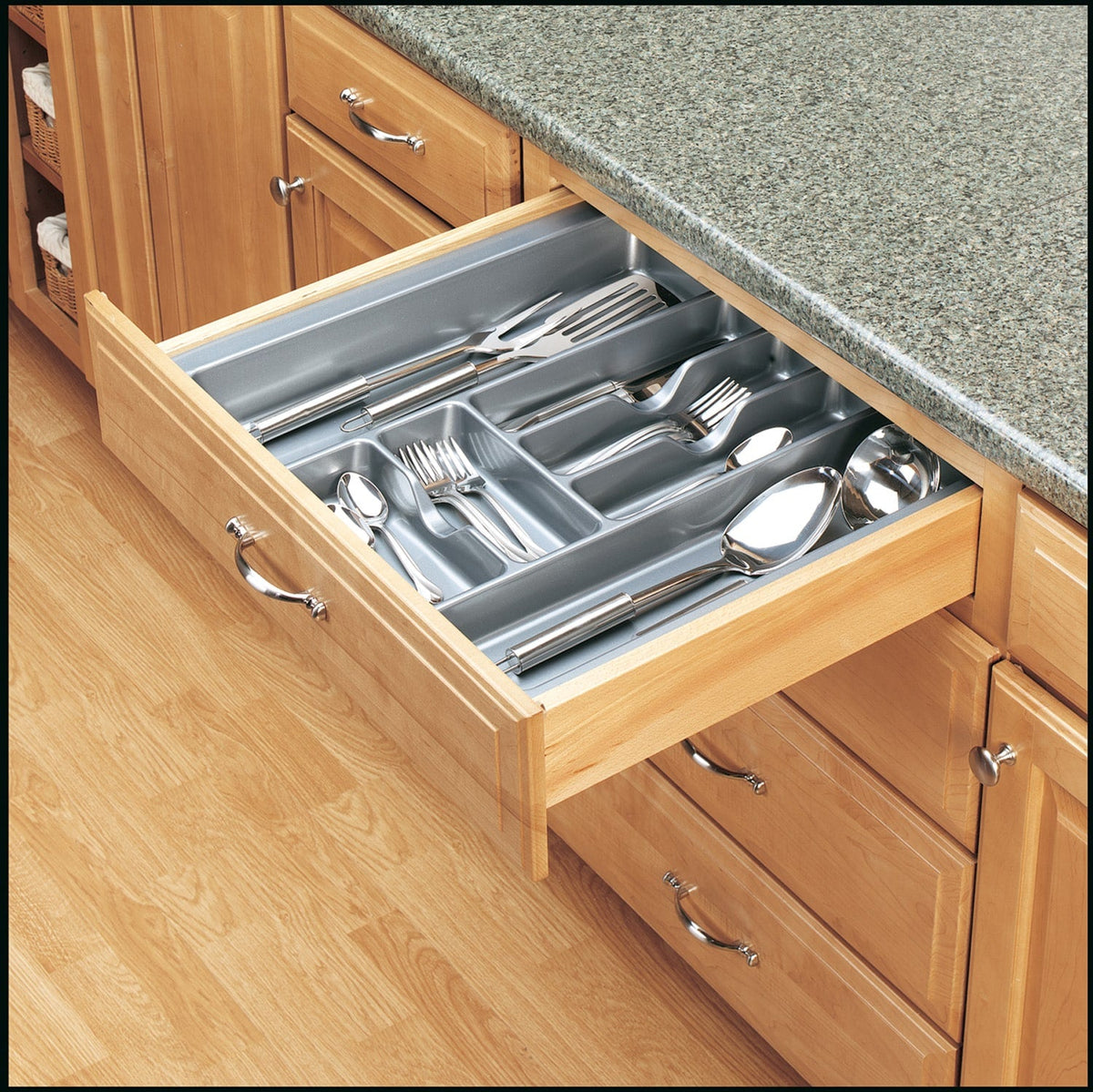 Rev-A-Shelf 21.25-in x 21.875-in Plastic Cutlery Insert Drawer Organizer