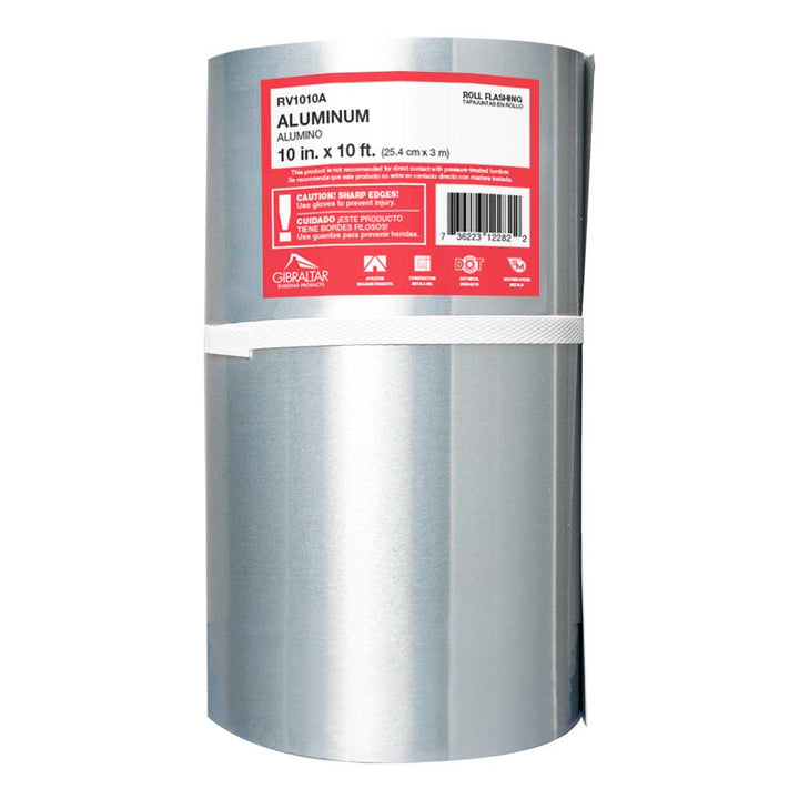 Gibraltar Building Products 10-in x 10-ft Silver Aluminum Roll Flashing, Mill Finish