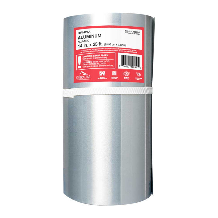 Gibraltar Building Products Aluminum Roll Flashing, Silver, 14 in x 25 ft (RV1425A)