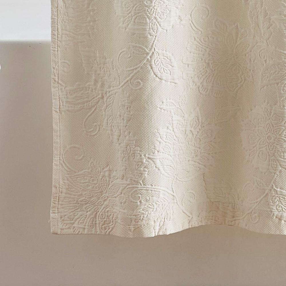 Putnam Matelasse 72 in. Ivory Cotton Shower Curtain - Super Arbor